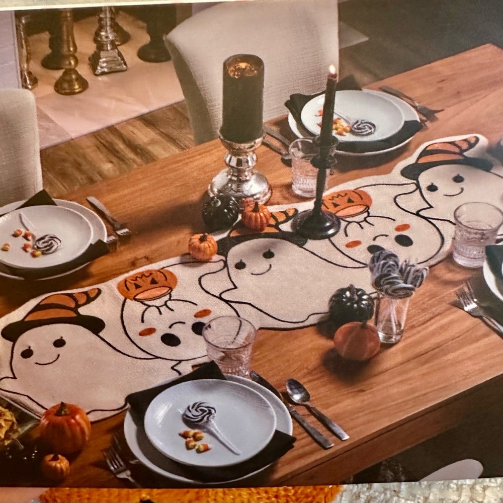 Cupcakes and Cashmere Halloween Ghost Table Runner New!